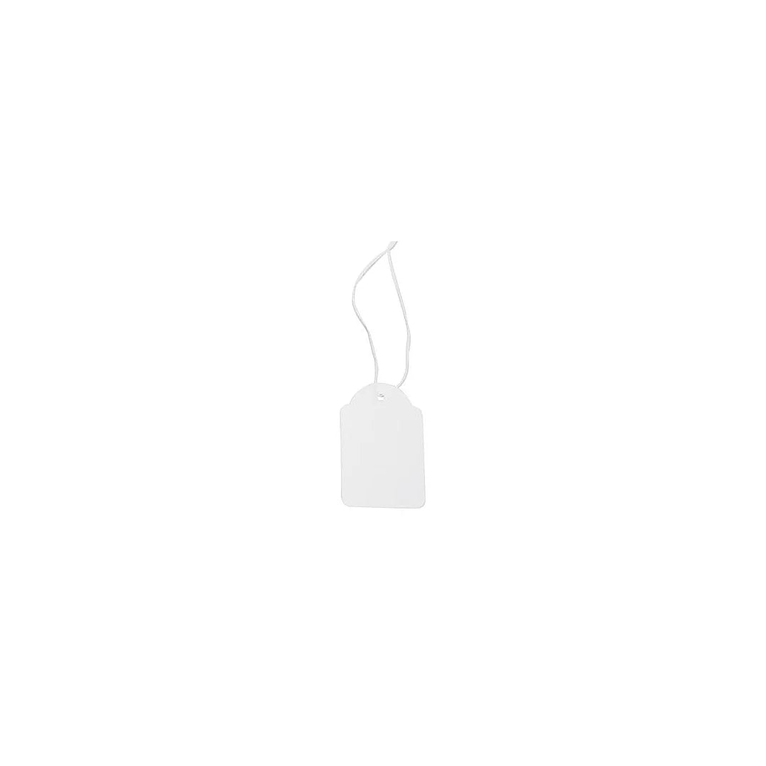 Étiquettes blanches à fil format rectangle 36×53 mm en carton pour étiquetage boutique