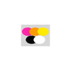 Étiquettes carton forme nuage multicolores pour boutique — rose, orange, jaune, noir, blanc