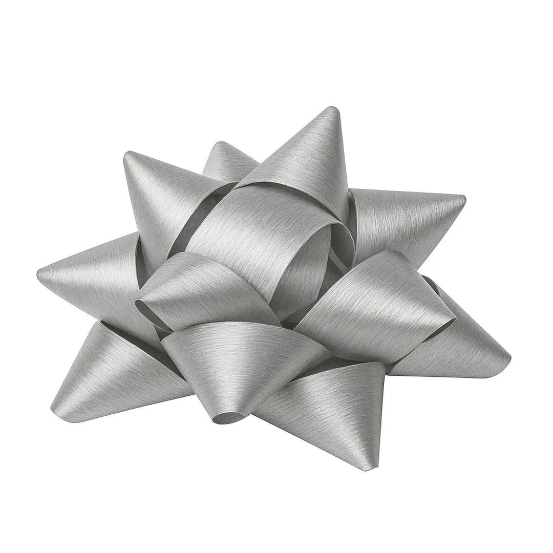 Étoiles adhésives argent mat finition crépon, accessoire emballage professionnel