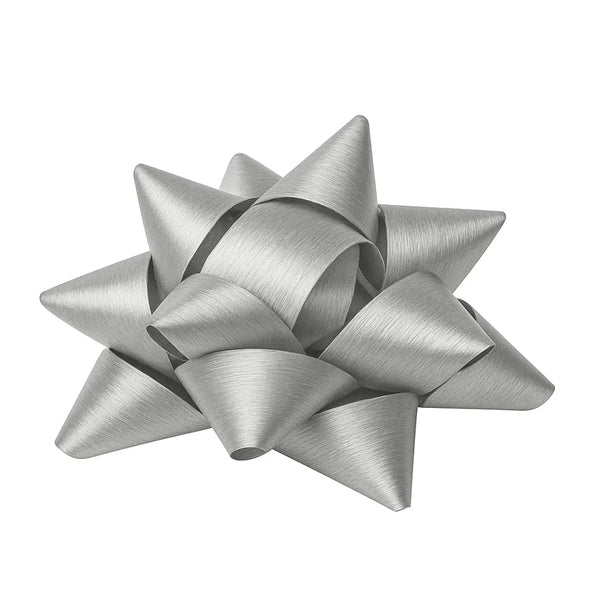 Étoiles adhésives argent mat finition crépon, accessoire emballage professionnel