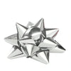Étoiles adhésives argent finition miroir brillant sur emballage cadeau