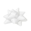 Étoiles adhésives blanc crépon pour emballages et vitrines. Décoratives, pratiques et élégantes, idéales pour cadeaux et promotions.