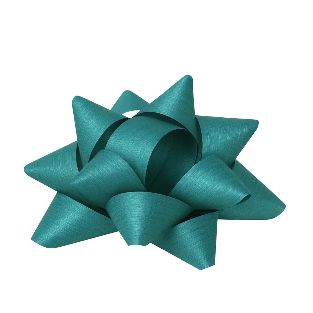Étoiles adhésives bleu canard mat finition crépon pour décoration cadeau en boutique