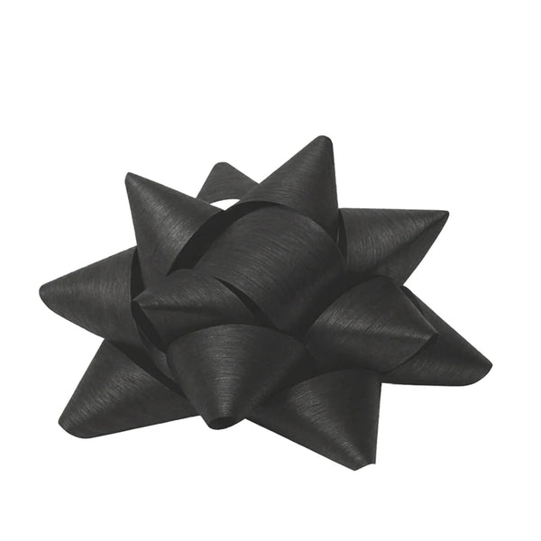 Étoiles adhésives noires mat finition crépon pour décoration emballage en boutique