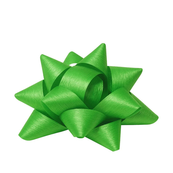 Étoiles adhésives vert clair mat finition crépon pour décoration cadeau