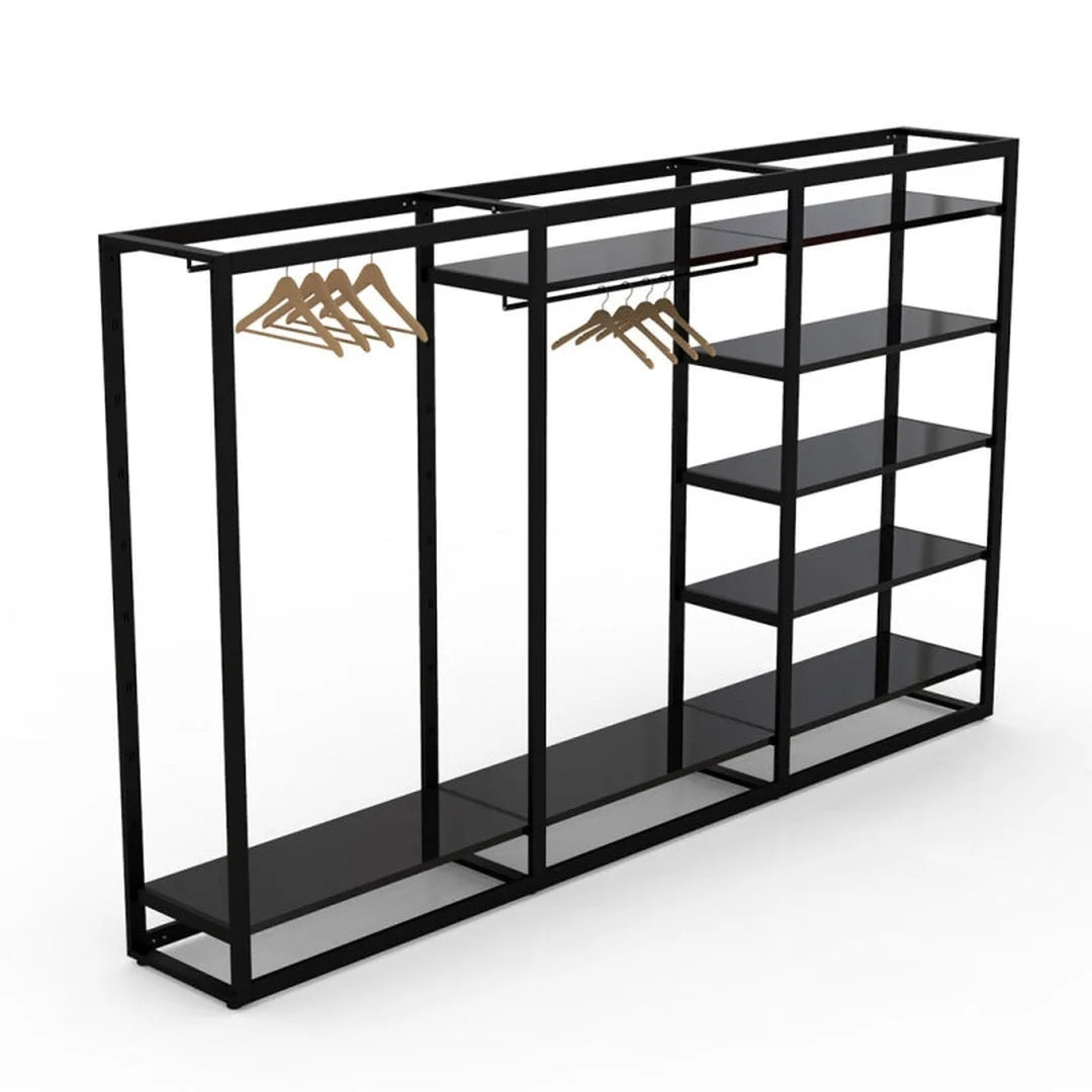 Extension Bigshop H185 cm 5 rayons largeur 107 cm – vue avant, structure métal pour boutique