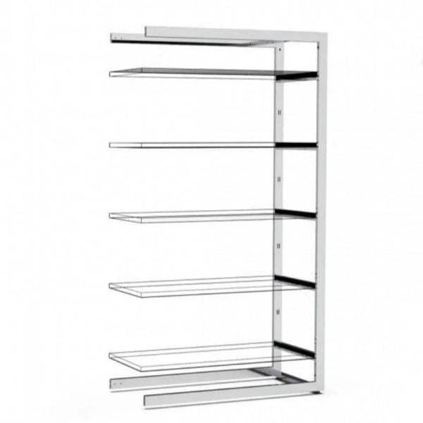 Extension Bigshop H185 cm configuration 5 rayons, largeur 107 cm, pour agencement magasin professionnel
