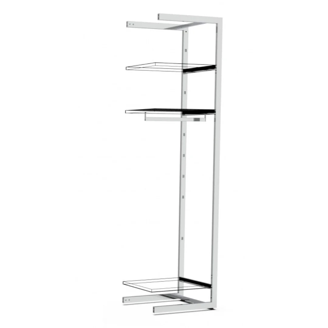 Extension Bigshop H240 cm – largeur 62,2 cm, 3 rayons et 1 barre penderie, finition chromée