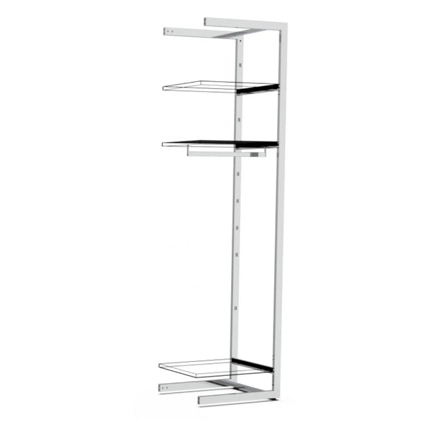 Extension Bigshop H240 cm – largeur 62,2 cm, 3 rayons et 1 barre penderie, finition chromée