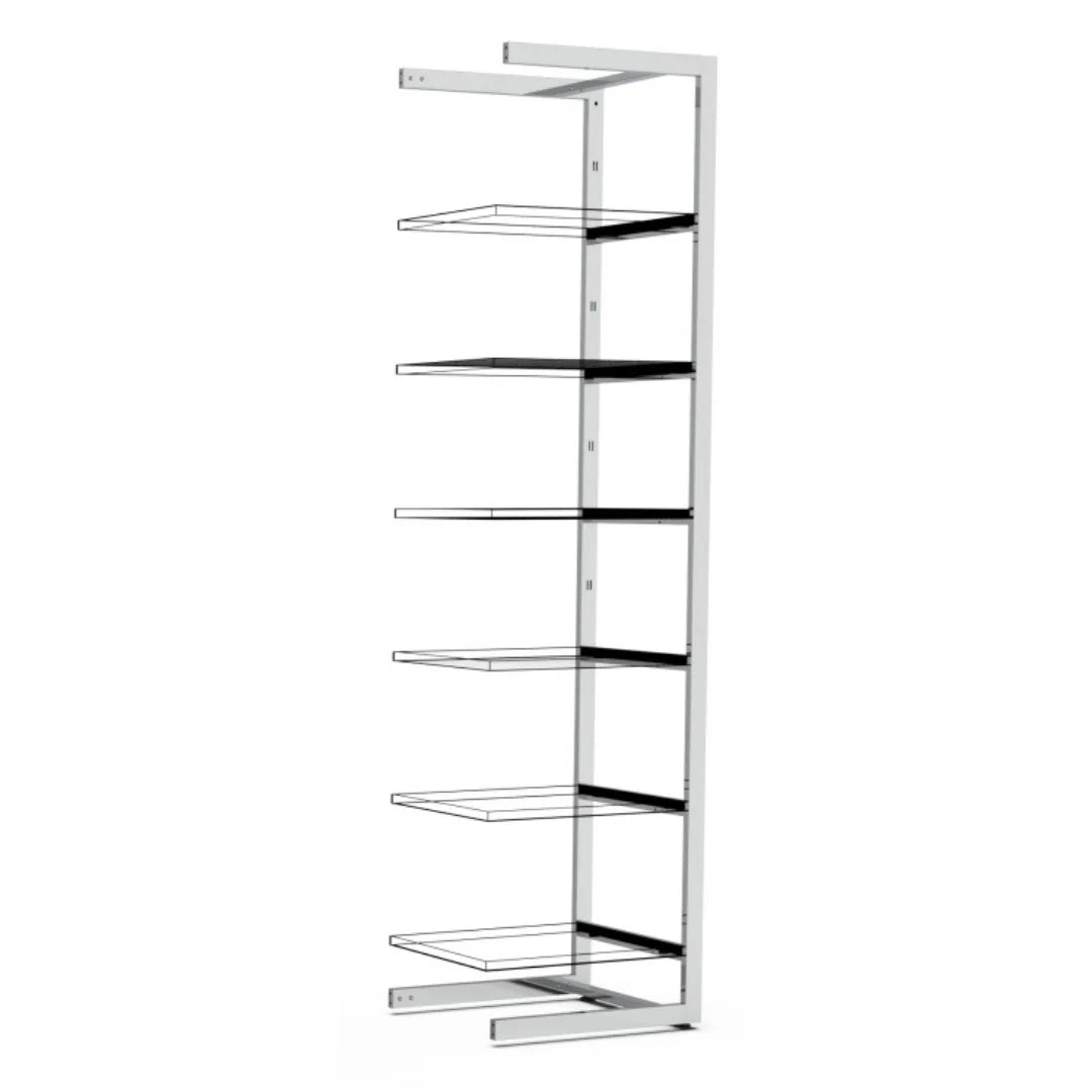 Extension Bigshop H240 cm – largeur 62,2 cm, configuration 6 rayons, finition chromée