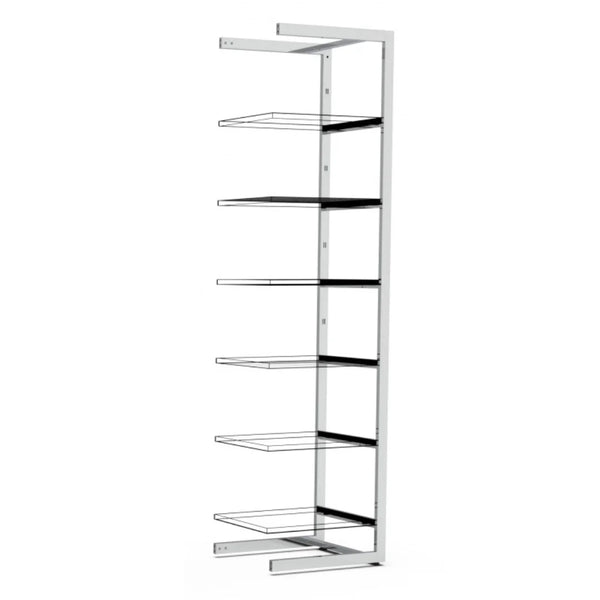 Extension Bigshop H240 cm – largeur 62,2 cm, configuration 6 rayons, finition chromée
