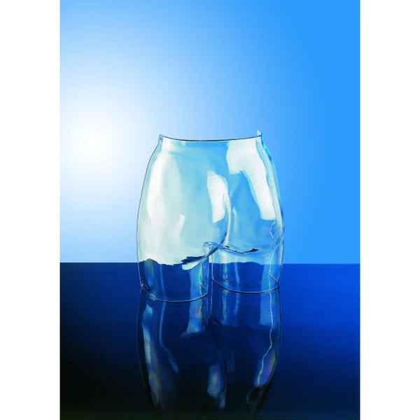 Support fessier femme à poser en acrylique transparent pour vitrine lingerie et prêt-à-porter