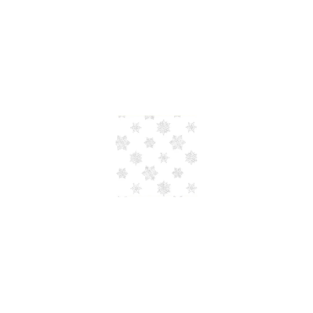 Rouleau film polypro transparent motif flocons blanc emballage cadeau professionnel 100 m