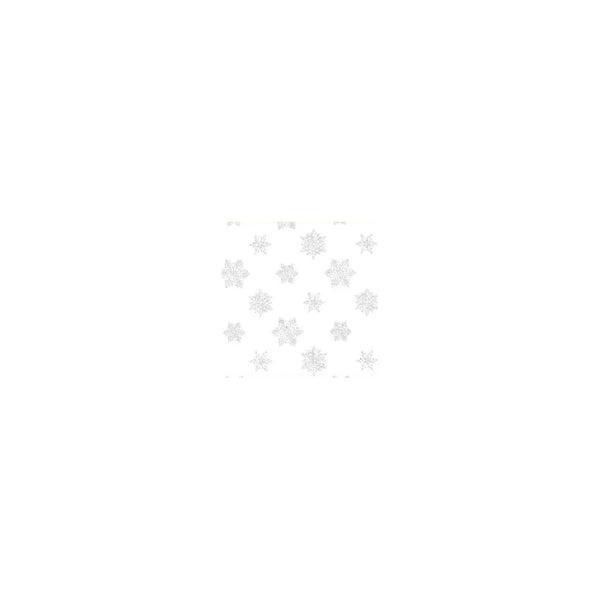 Rouleau film polypro transparent motif flocons blanc emballage cadeau professionnel 100 m