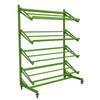 Gondole ST330 pour cagettes fruits et légumes, 4 étagères inclinées, L 135 cm, usage primeur et grande surface