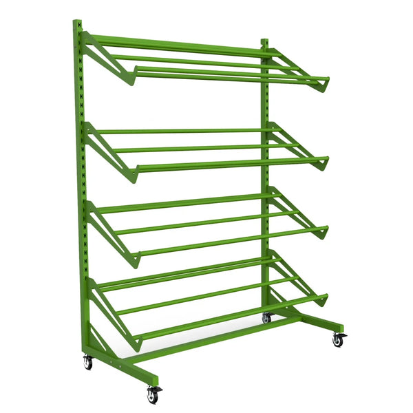 Gondole ST330 pour cagettes fruits et légumes, 4 étagères inclinées, L 135 cm, usage primeur et grande surface