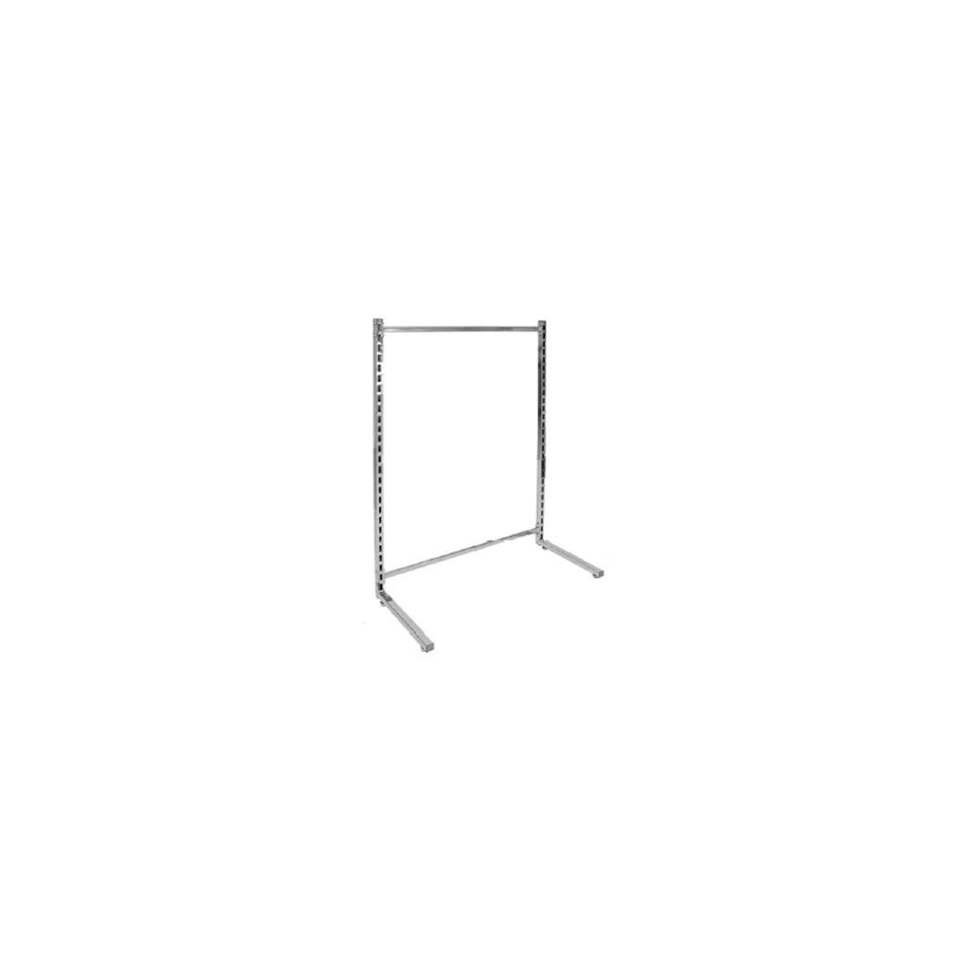 Gondole en L à structure crémaillère chromée, largeur réglable 60 à 120 cm – mobilier de vente professionnel DittaDisplay