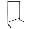 Gondole en L à crémaillère finition noir mat, tube acier 30x30 mm, hauteur 145 cm – rayonnage professionnel pour magasin