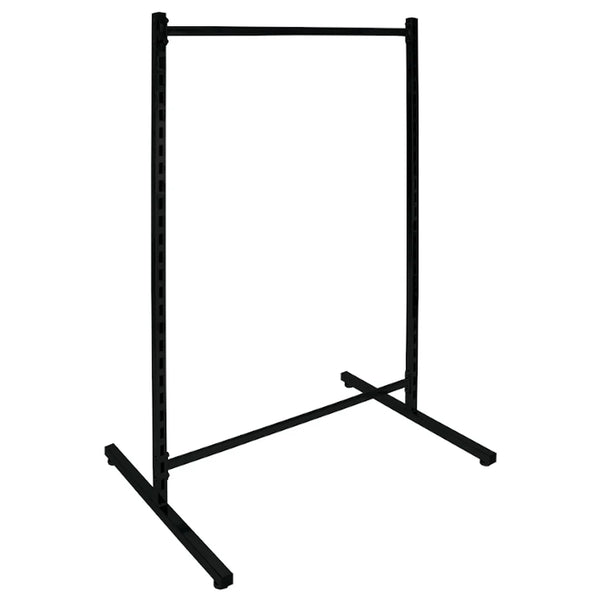 Gondole légère en T avec crémaillère, finition noir mat, pour agencement de magasin professionnel