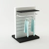 Vue latérale gondole rainurée double face pour magasin – profondeur 80 cm