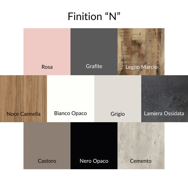 Nuancier gamme de finition N pour gondole rainurée — coloris disponibles sur commande