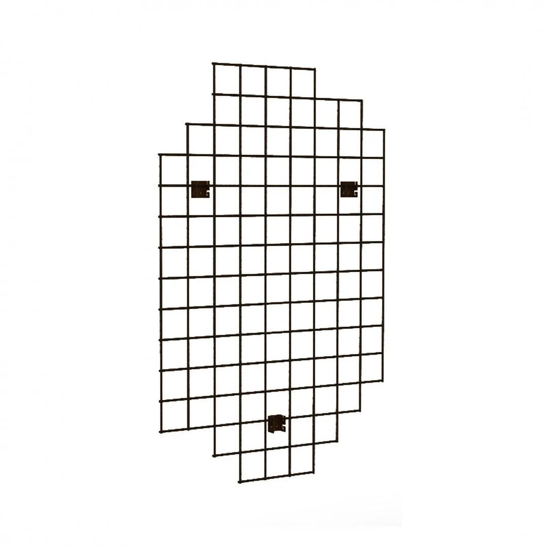 Grille murale métal noir mat 90 × 140 cm pour agencement commerce