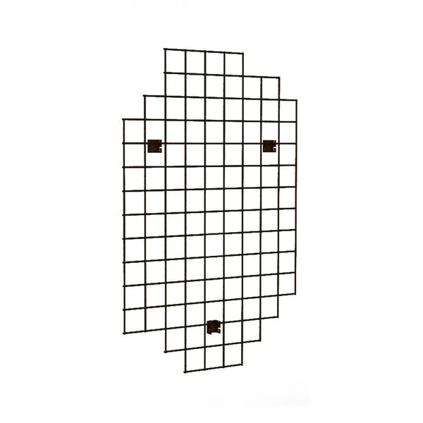 Grille murale métal noir mat 90 × 140 cm pour agencement commerce