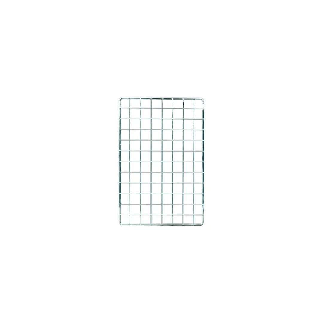 Grille de présentation à carrés 5x5 cm finition chromée pour magasin — DittaDisplay