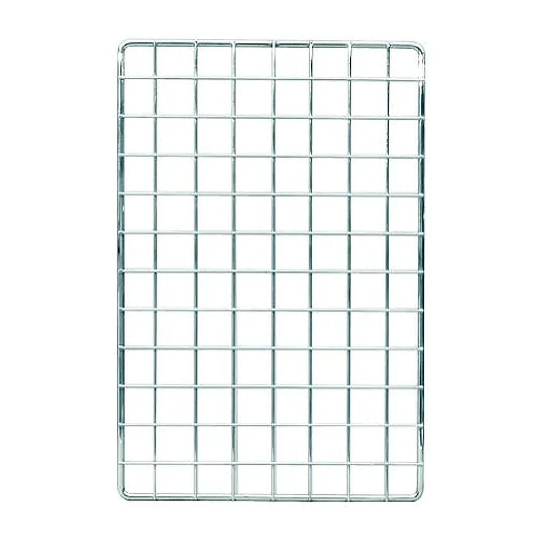 Grille de présentation à carrés 5x5 cm finition chromée pour magasin — DittaDisplay