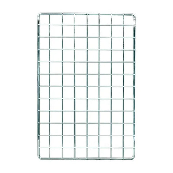 Grille de présentation à carrés 5x5 cm finition chromée pour magasin — DittaDisplay