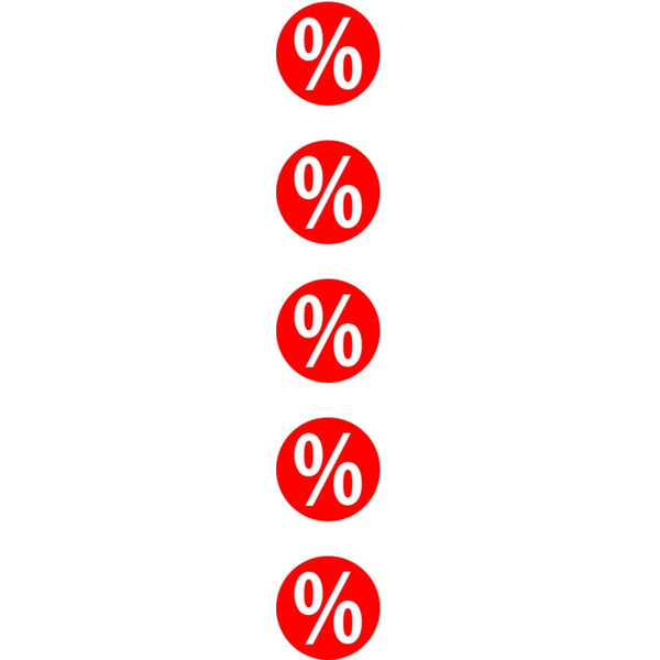 Guirlande carton % recto-verso 8 découpes blanches sur rouge, longueur 200 cm, signalétique soldes pour magasin