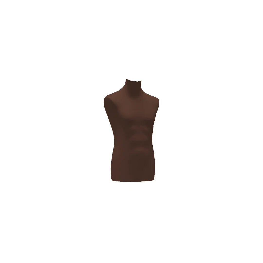 Housse de remplacement buste homme coloris marron, jersey élastique taille unique, showroom ou atelier