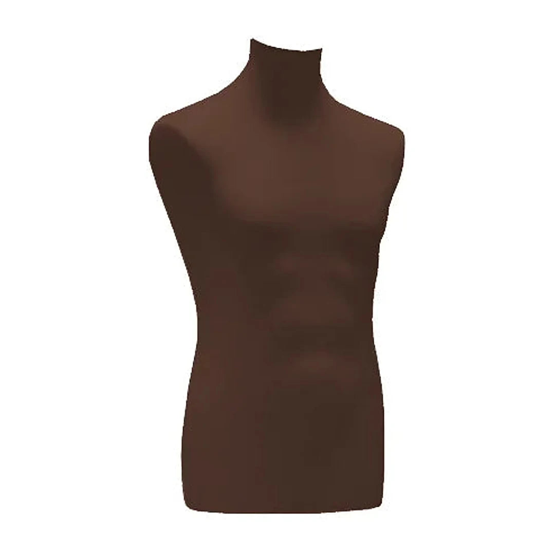 Housse de remplacement buste homme coloris marron, jersey élastique taille unique, showroom ou atelier