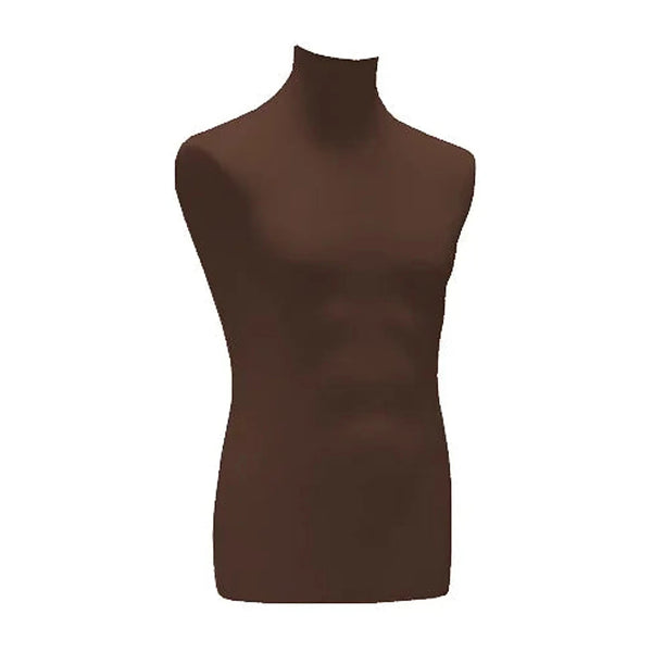 Housse de remplacement buste homme coloris marron, jersey élastique taille unique, showroom ou atelier