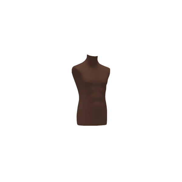 Housse de remplacement buste homme coloris marron, jersey élastique taille unique, showroom ou atelier