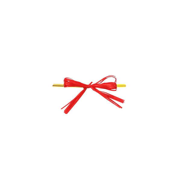 Lien pour sachet confiseur avec nœud raphia rouge, fermeture décorative pour chocolatiers