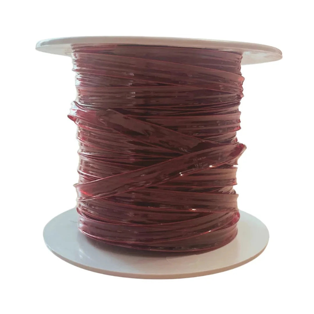 Liens fil de fer gainé en rouleau pour sachet confiseur, coloris bordeaux, largeur 6 mm