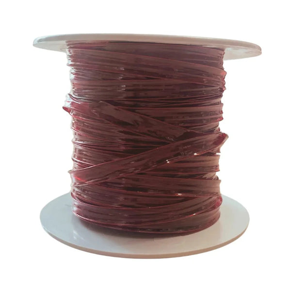 Liens fil de fer gainé en rouleau pour sachet confiseur, coloris bordeaux, largeur 6 mm