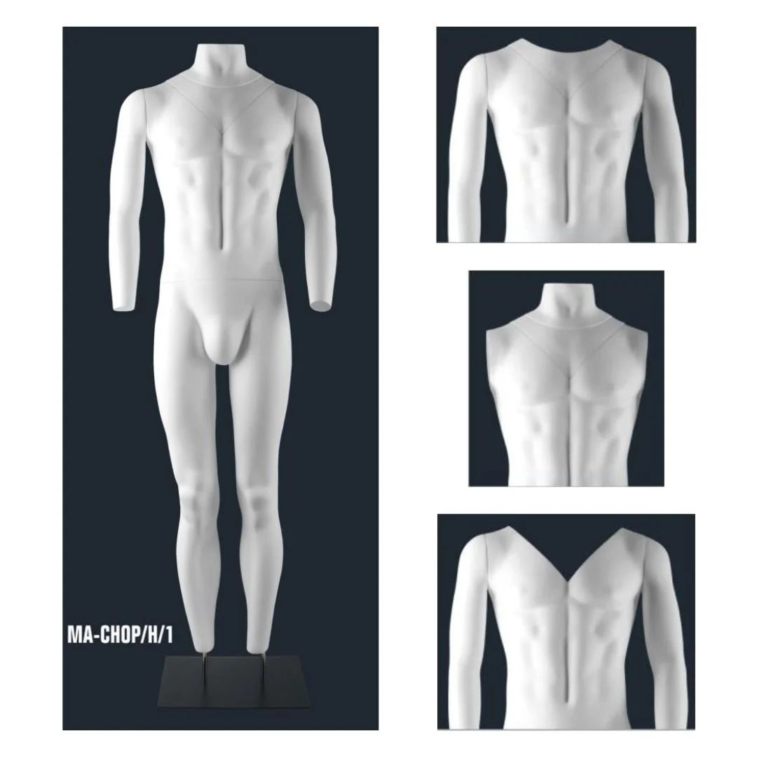 Mannequin ghost photo blanc mat homme pour shooting e-commerce et catalogue mode