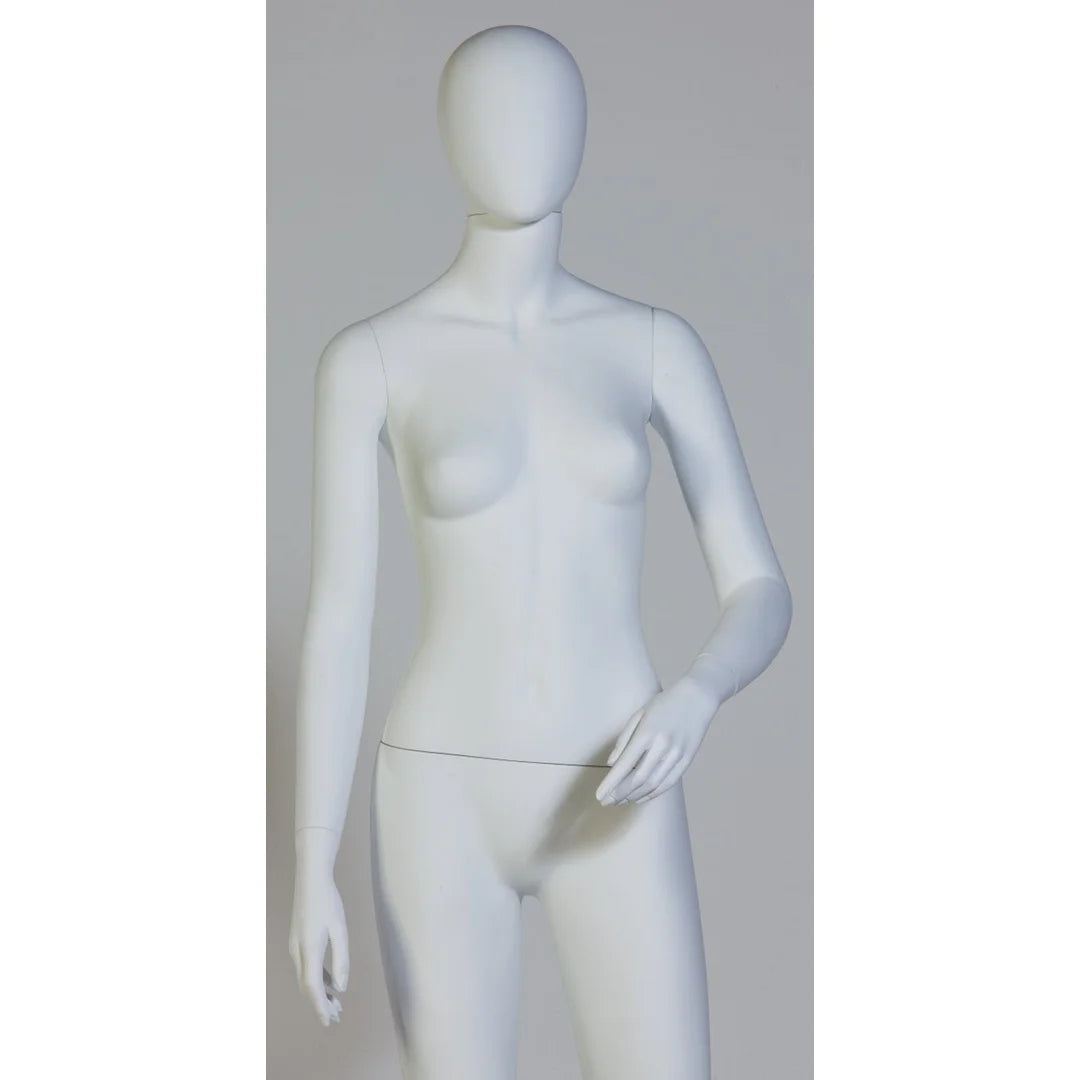 Mannequin vitrine femme blanc mat corps entier 180 cm pour boutique prêt-à-porter