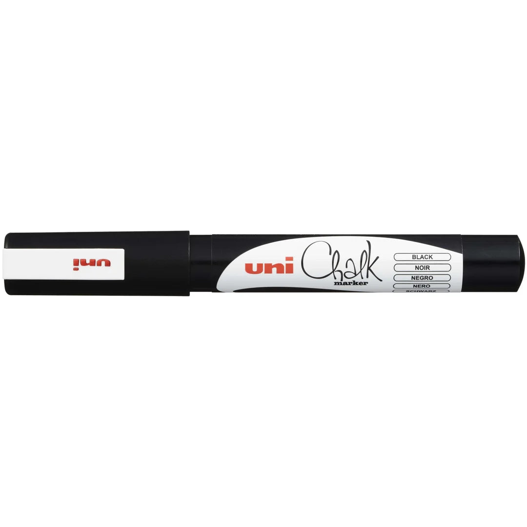 Marqueur craie noir pointe ronde 0.9-1.3 mm pour étiquetage et affichage vitrine