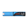 Marqueur craie Uni Chalk pointe biseau 8 mm couleur bleu clair, usage intérieur et extérieur