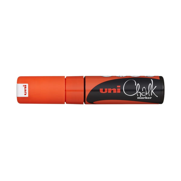 Marqueur craie Uni Chalk pointe biseau 8 mm couleur orange pour affichage en point de vente