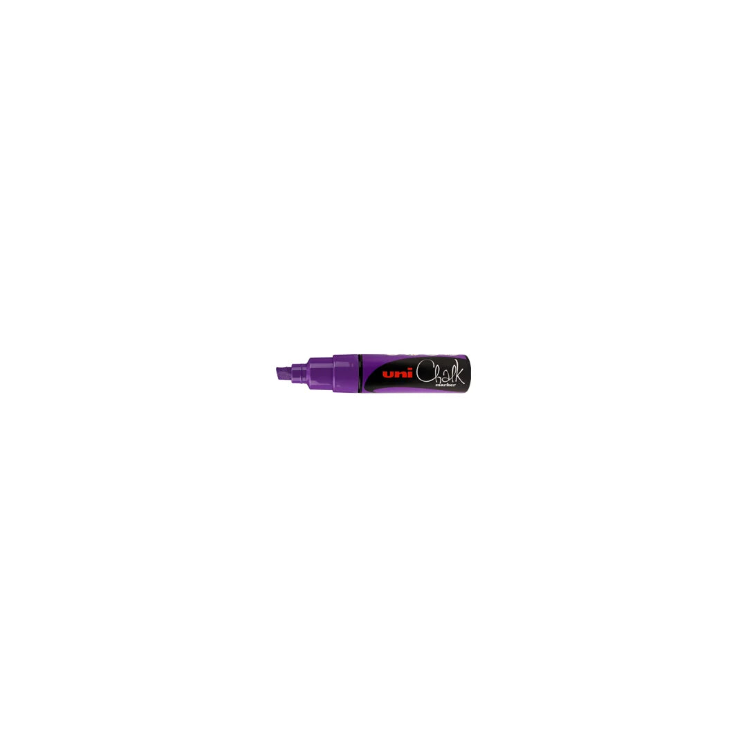 Marqueur craie Uni Chalk pointe biseau 8 mm couleur violet pour signalétique magasin