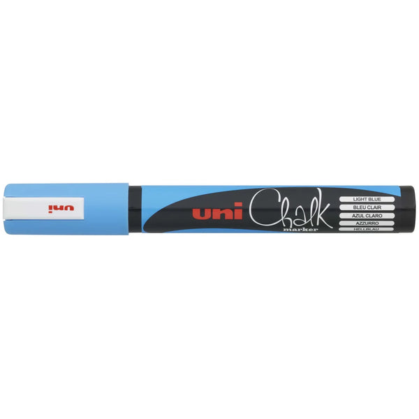 Marqueur craie Uni Chalk Marker coloris bleu clair, pointe ronde