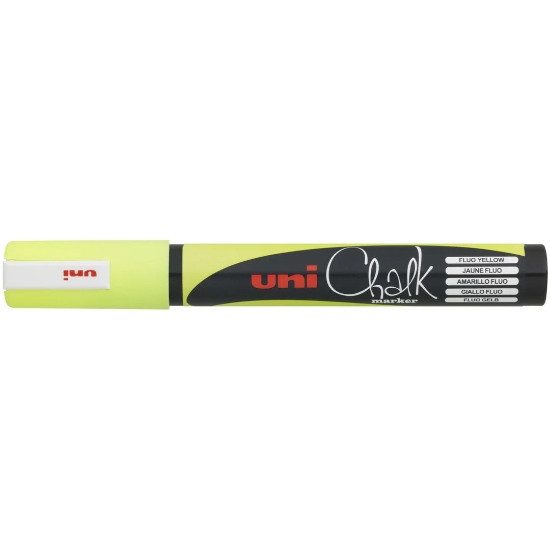 Marqueur craie Uni Chalk Marker coloris jaune, pointe ronde