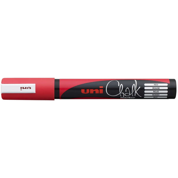 Marqueur craie Uni Chalk Marker coloris rouge, pointe ronde