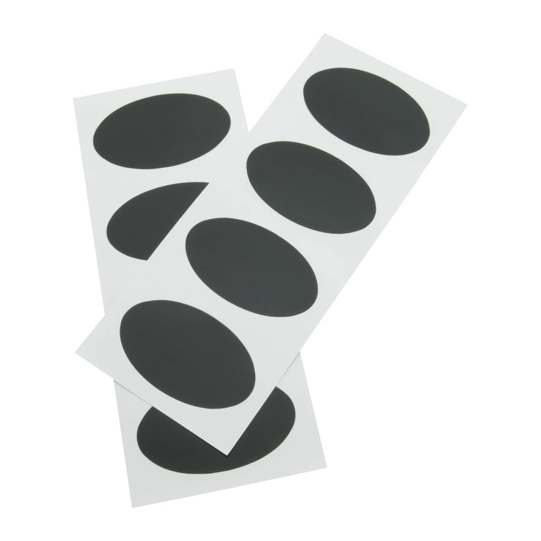 Mini ardoises adhésives ovales noires en PVC, 8,5 x 5 cm, lot de 8, pour étiquetage en magasin