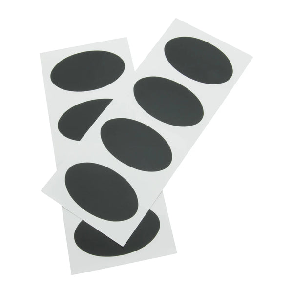 Mini ardoises adhésives ovales noires en PVC, 8,5 x 5 cm, lot de 8, pour étiquetage en magasin