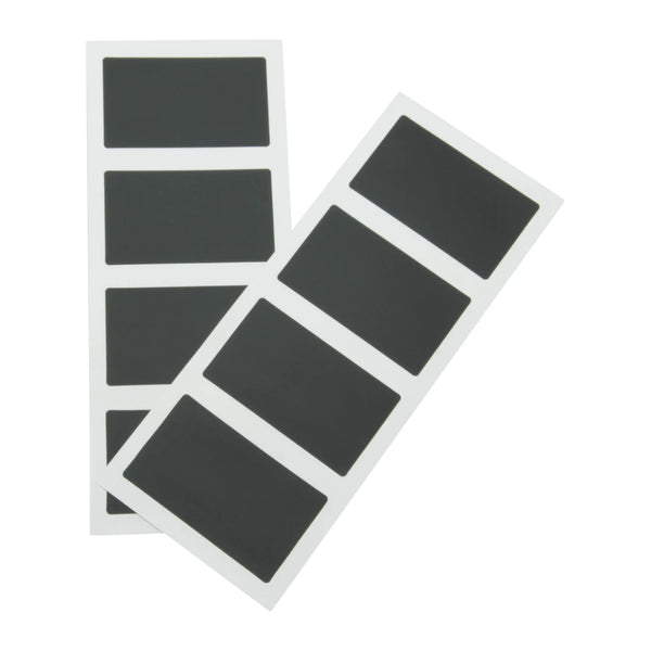 Lot de 8 mini ardoises adhésives rectangulaires en PVC noir 8,5 x 5 cm pour étiquetage magasin